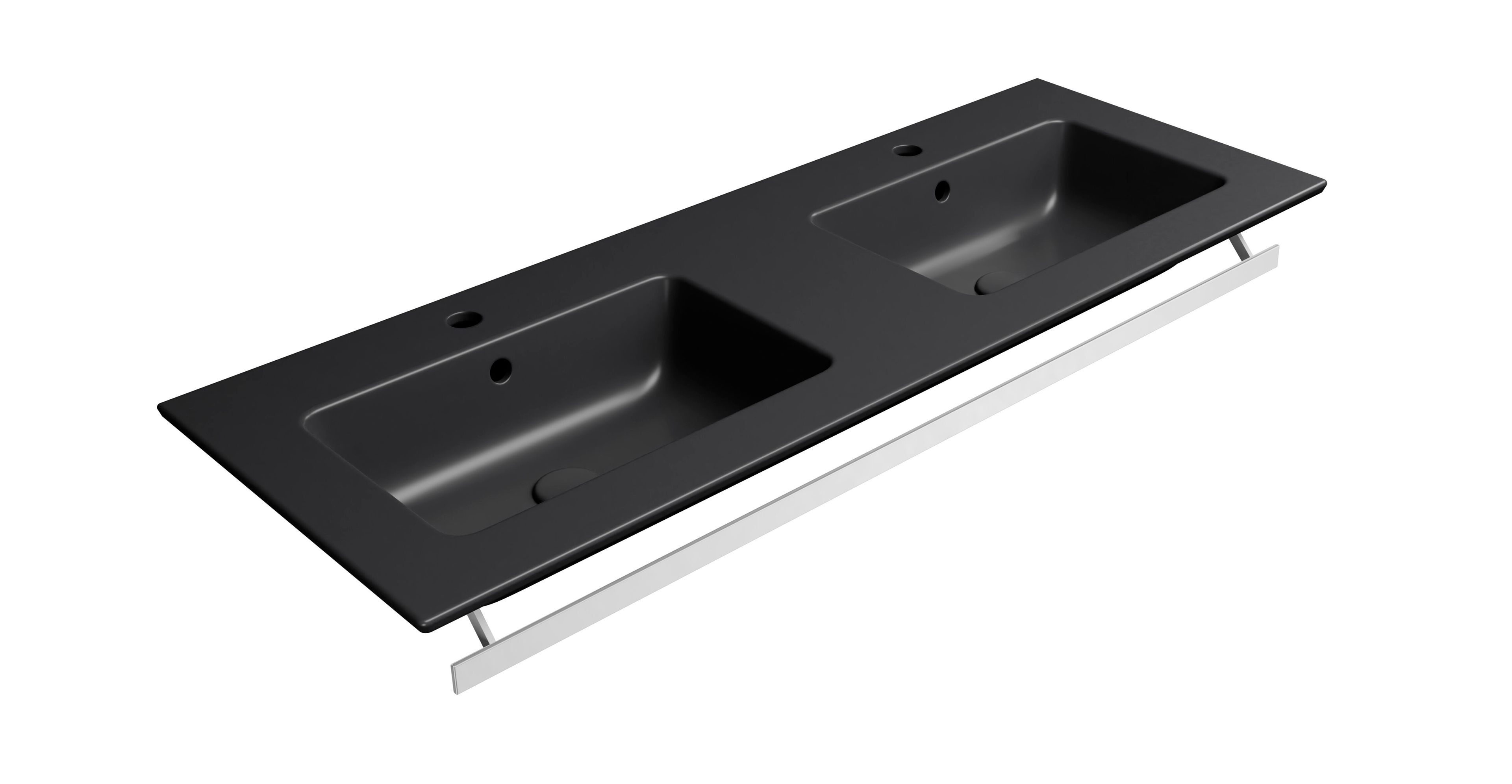 Керамическая прямоугольная двойная раковина с держателем для полотенец GSI ceramica чистый ARCH-00150589 - Вид №6