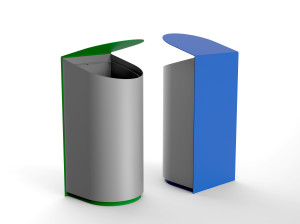 Держатель для мусора из листового металла с наружной крышкой