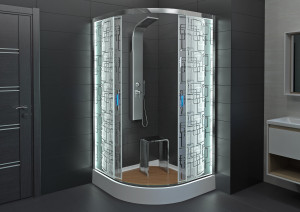 BМ4590 с гидромассажем BLACK Душевая кабина DETO Серия ВМ