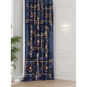 91712794 Штора на шторной ленте Comfy Way Ротнирс 150x250 см цвет синий STLM-1044786