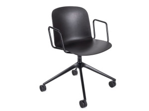 Полипропиленовое вращающееся кресло с колесами и подлокотниками