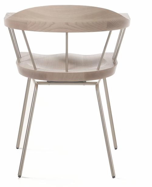 BassamFellows Стул из стали и дерева с подлокотниками Spindle Cb-28s+cb-208 - Вид №4