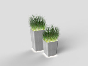 Бетонная квадратная светлая высокая плантатор