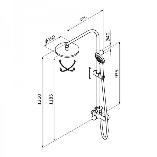 Смеситель для душа E-PLUS GRB MIXERS 35465420XL - Вид №1