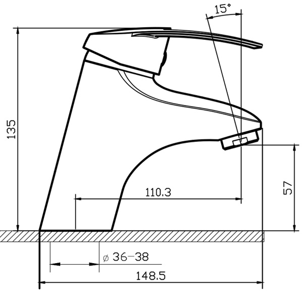 40-04L Olio  Смеситель для умывальника  ARGO kran 4004lolio - Вид №1