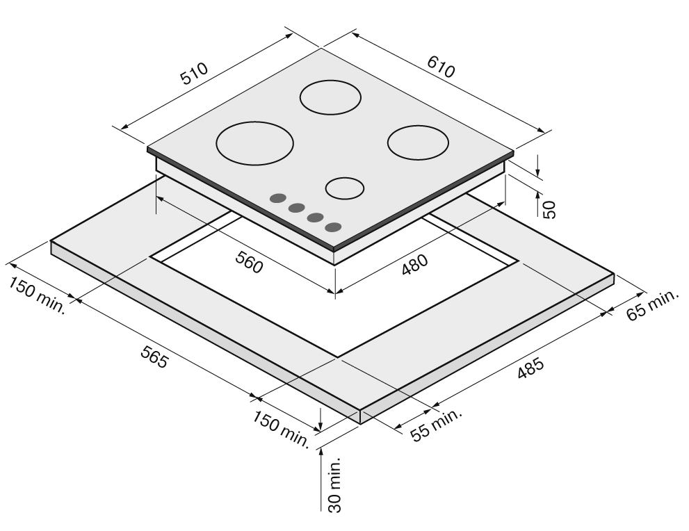 9047485 Газовая варочная поверхность KRONA MYSTERIUM gh 60 GR KRONA1 STDN-0026452 - Вид №13