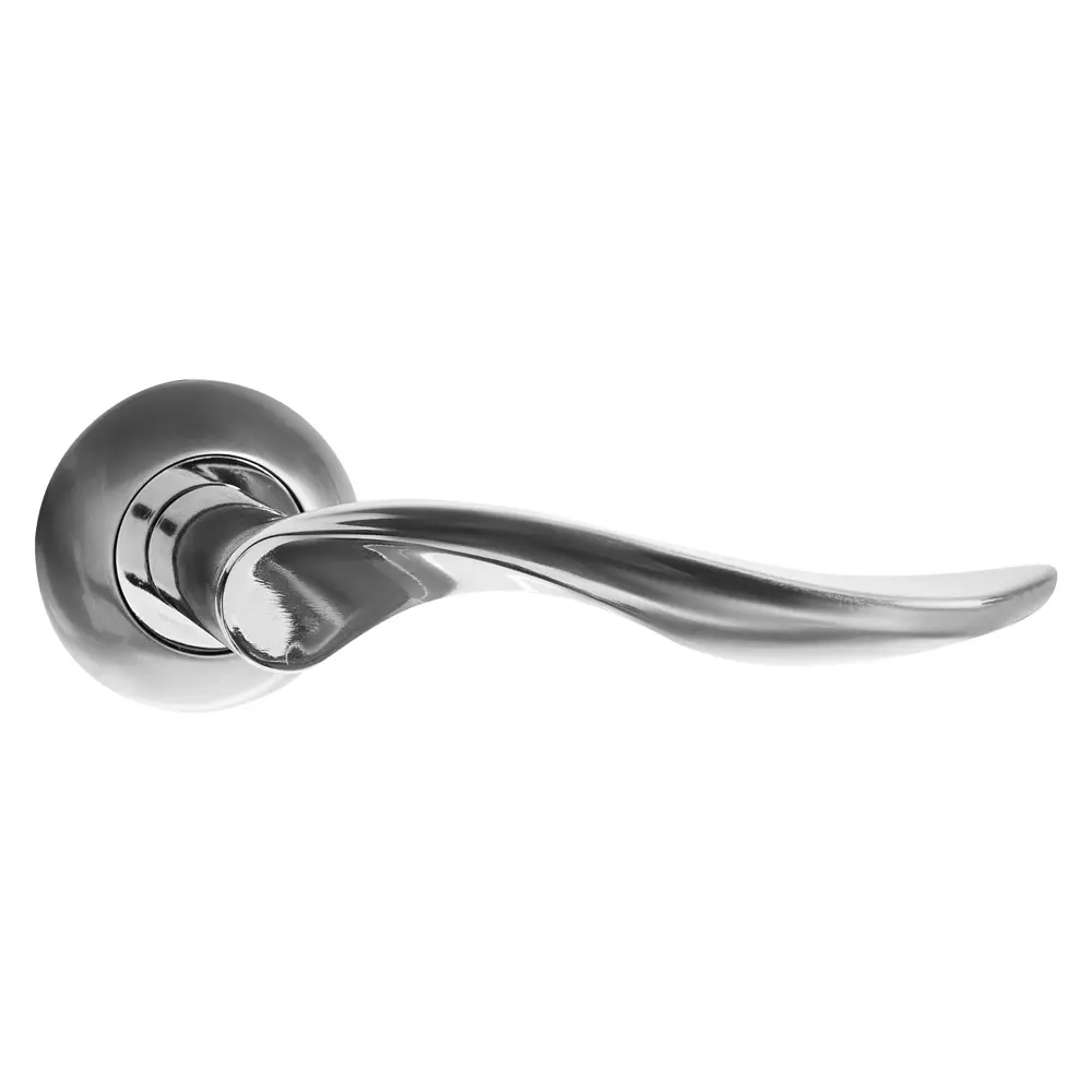 Ручки дверные на розетке Apecs H-0572-Z, цинковый сплав, цвет глянцевый хром STLM-2033950