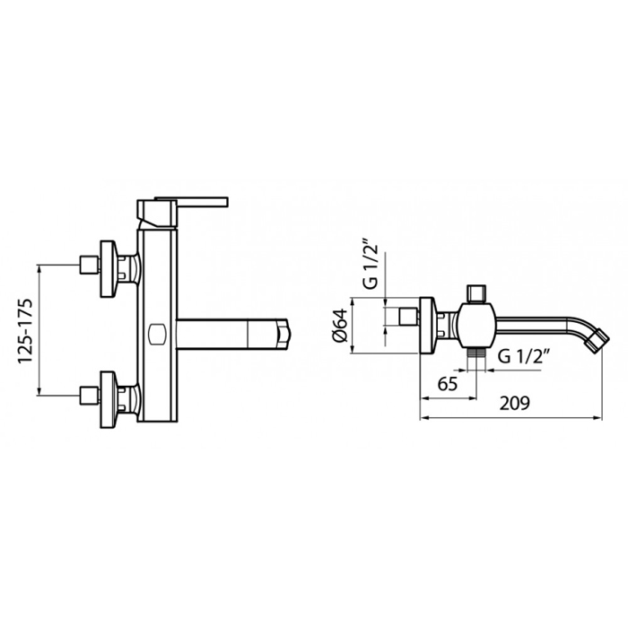 AZ850102015 Смеситель для ванны Webert Azeta  - Вид №2