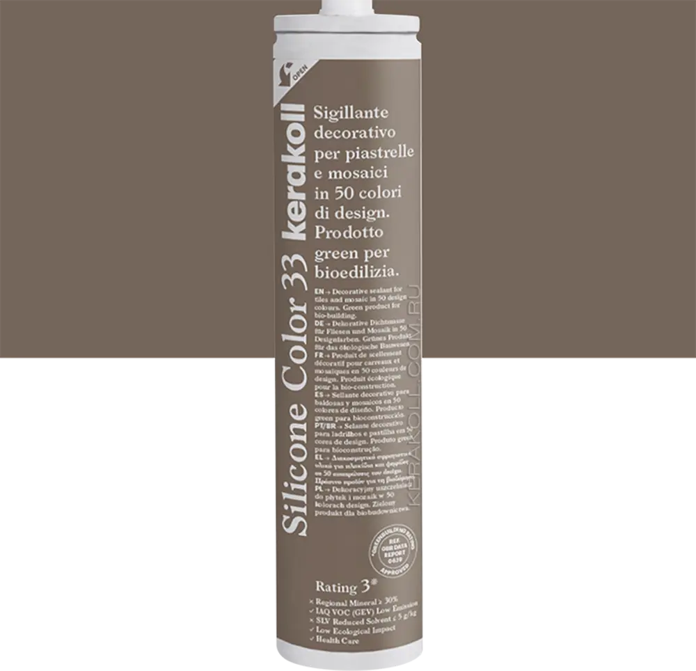 90813226 Герметик KERAKOLL SILICONE COLOR 33 Бледный серо-коричневый 310мл STLM-0948473