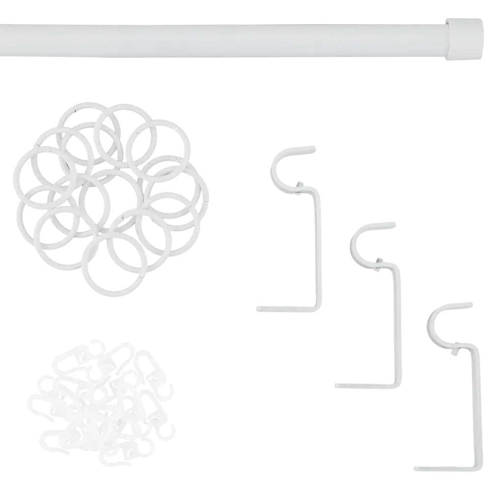 Карниз однорядный 160-320 см металл цвет белый ORBIS STLM-2134329 - Вид №1
