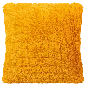 Подушка Искусственный мех 40x40 см цвет желтый