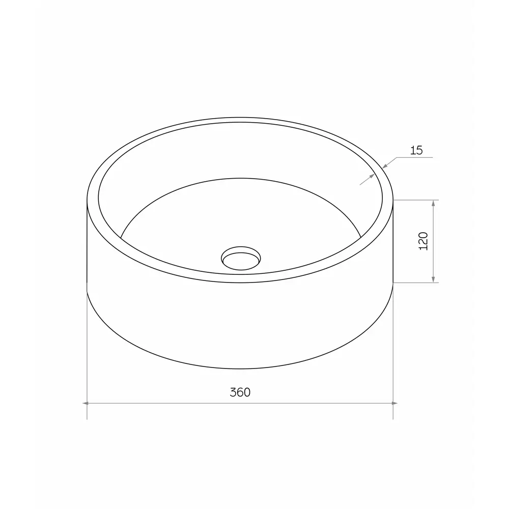 Раковина Round накладная 36x36 см цвет черный матовый Santreyd STLM-2084408 - Вид №4
