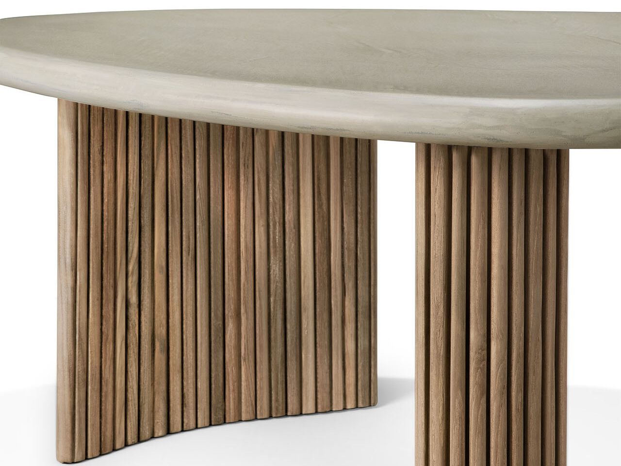 Низкий садовый стол из бетона и тика Ethnicraft Boomerang ARCH-00133323 - Вид №10