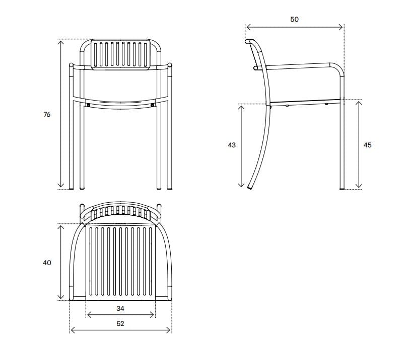 Садовый стул из нержавеющей стали с подлокотниками Tolix ARCH-00034312 - Вид №15