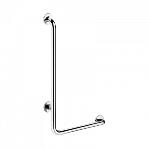 5070DP2 L- образный опорный поручень, полированная сталь, в. 750 мм DELABIE