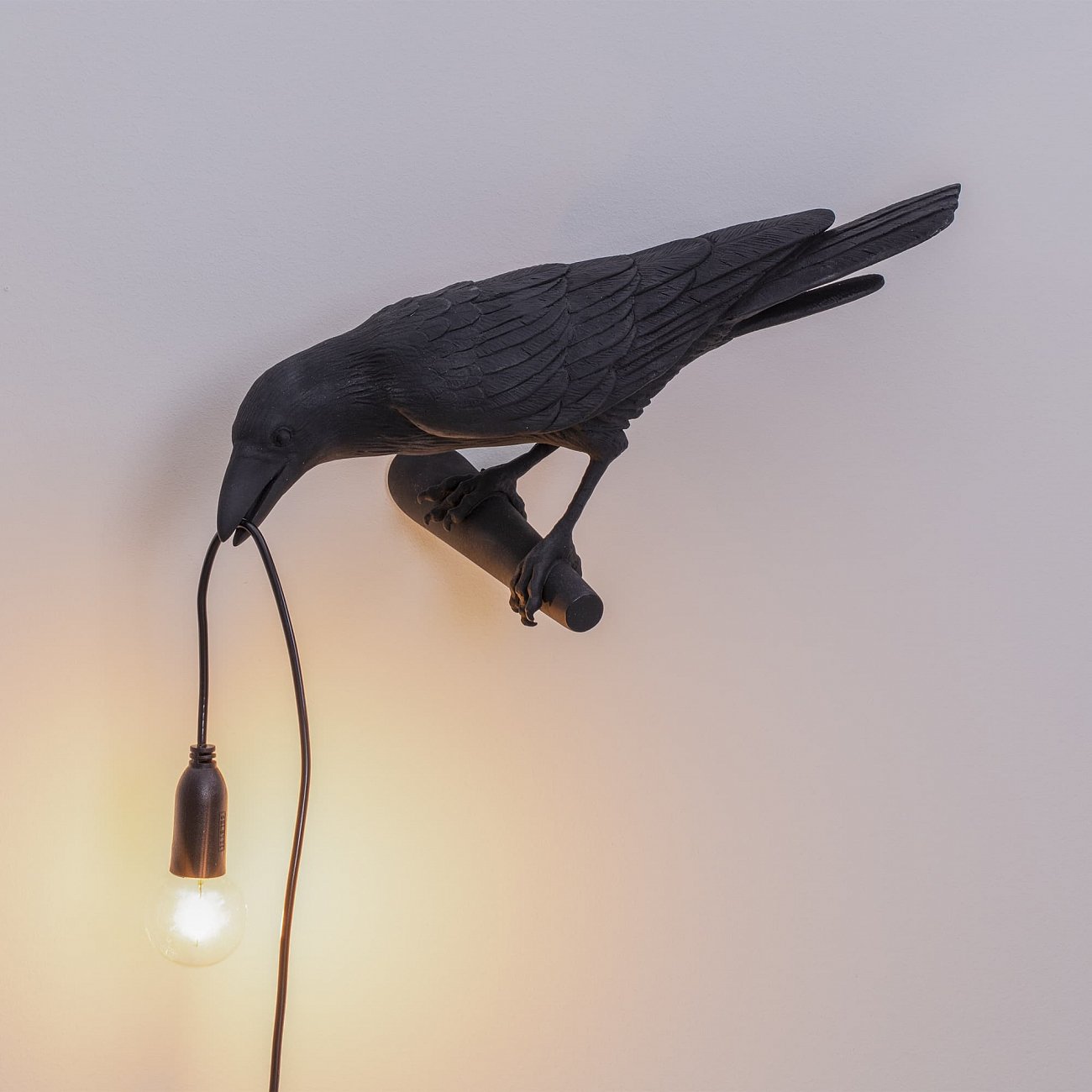 Светильник настенный черный Bird Black Looking 14737 SELETTI С ПТИЧКОЙ 00-3882930 Черный  - Вид №1
