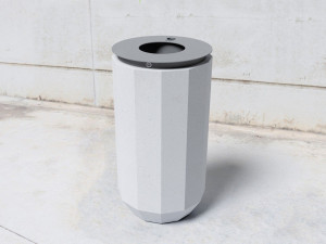 Корзина для мусора из волокнистого бетона с пепельницей