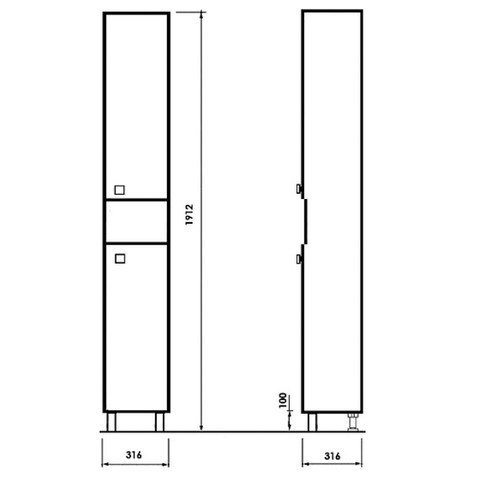 O-mebel пенал напольный РИО Дуб ORANGE sun-id-1516941 - Вид №2