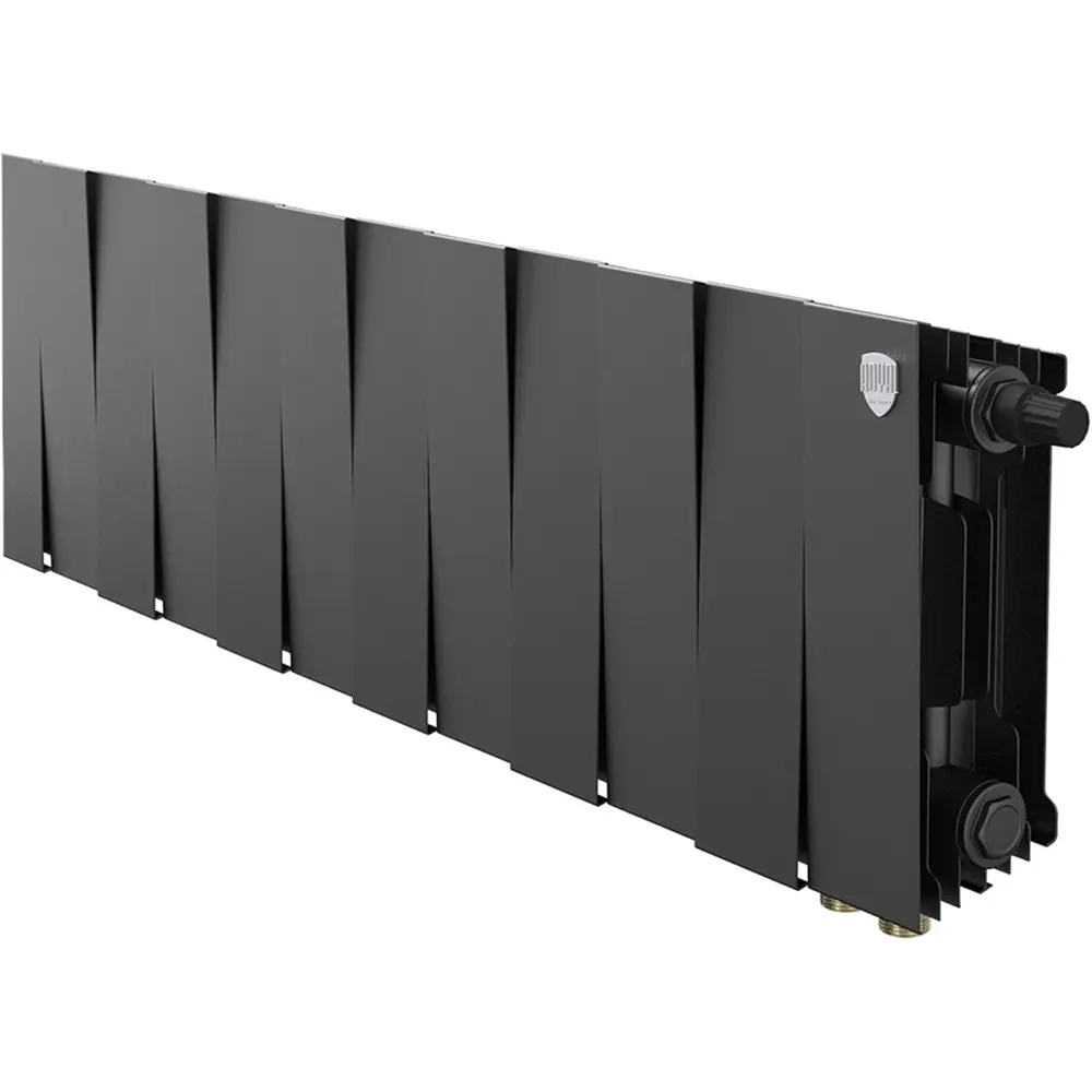 Радиатор секционный Royal Thermo Pianoforte VDR 200/100 12 секций нижнее правое подключение биметалл черный 86733738 STLM-2046157  - Вид №1