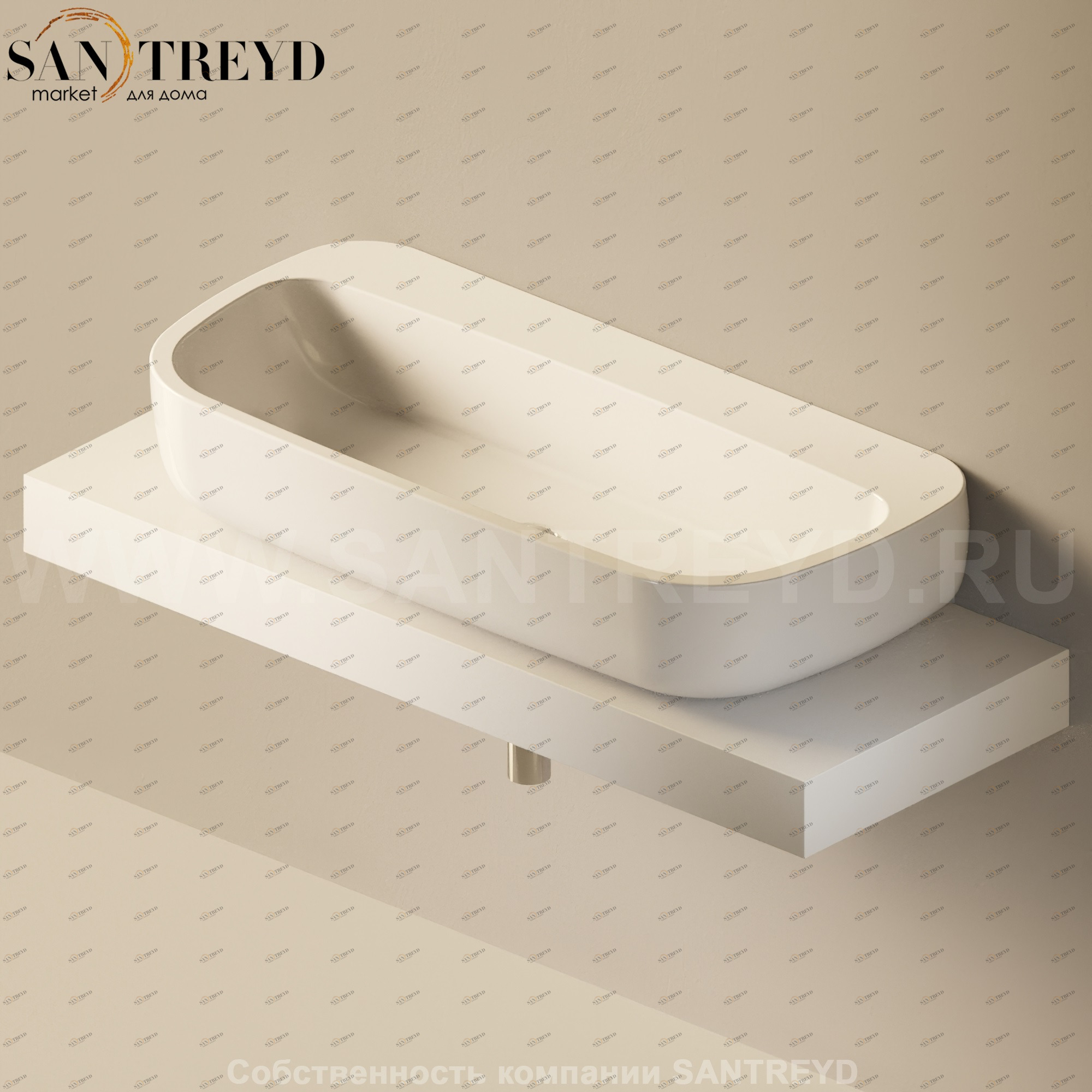 Flaminia FORTY6 Столешница от 120 до 250 см белая F6MN100.9016 Ceramica Flaminia F6MN1009016