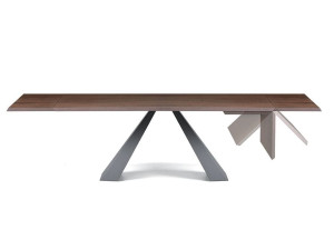 Прямоугольный выдвижной стол из стали и дерева