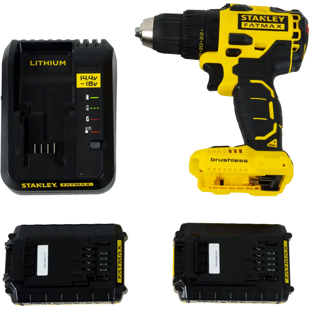 Шуруповерт бесщеточный аккумуляторный Stanley Fatmax FMC607D2, 18 Вт Li-ion 2х2 Ач STLM-2129712 - Вид №4