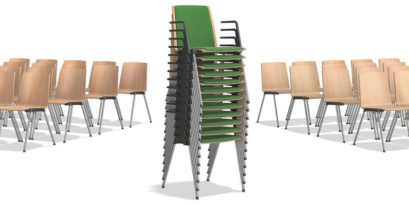 Casala Штабелируемый стул для конференций из дерева Caliber 3892/00 - Вид №5
