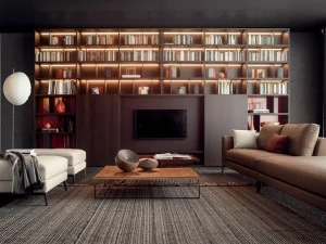 PIANCA Модульный деревянный книжный шкаф с раздвижными дверцами Spazioteca