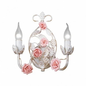 Бра металлическое на 2 лампы бело-розовый Vitaluce V1322/2A VITALUCE ФЛОРИСТИКА 00-3931401 Белый;розовый
