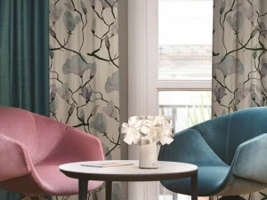 Inkiostro Bianco Тафта в современном стиле с цветочным узором для штор Collection 2017/2018