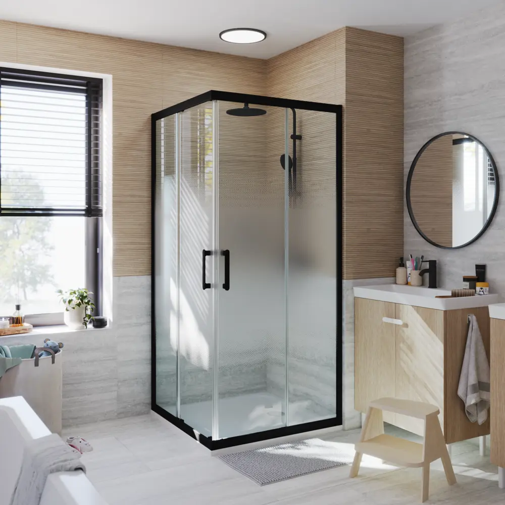 Комплект стекол для душевой ширмы Sensea Easy 90x90 см стекло с шелкографией, цвет профиля на выбор 88103579 STLM-2035447 - Вид №19
