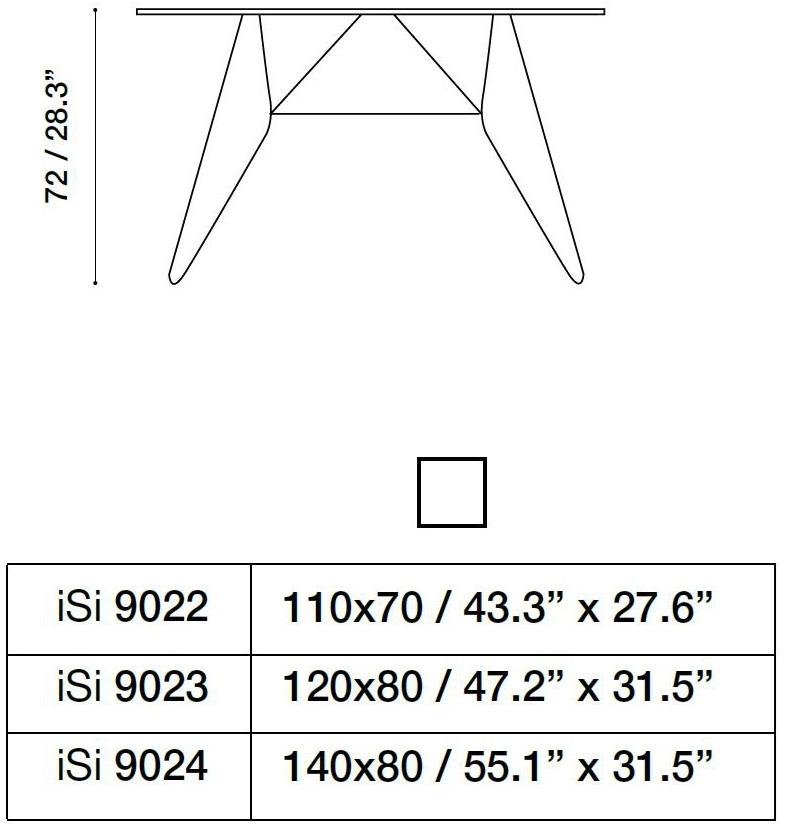 iSimar Прямоугольный садовый стол из стали  9022 / 9023 / 9024  - Вид №4
