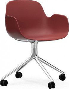 604978 Кресло Swivel 4W Aluminium / Red Normann Copenhagen Form