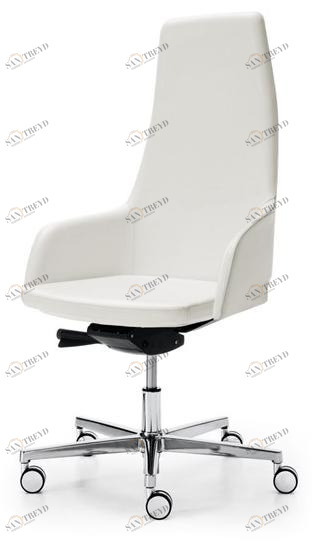 Sinetica Регулируемое по высоте кресло для руководителя из кожи с 5 спицами и высокой спинкой Captain sun-id-1454172