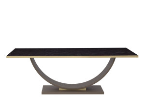 Прямоугольный стол со стальным основанием и кварцевым верхом