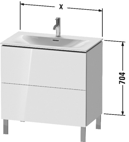 LC659707272 Тумбочка напольная L-Cube #LC6597 820 x 481 мм Дуб брашированный, натуральный шпон Duravit - Вид №2