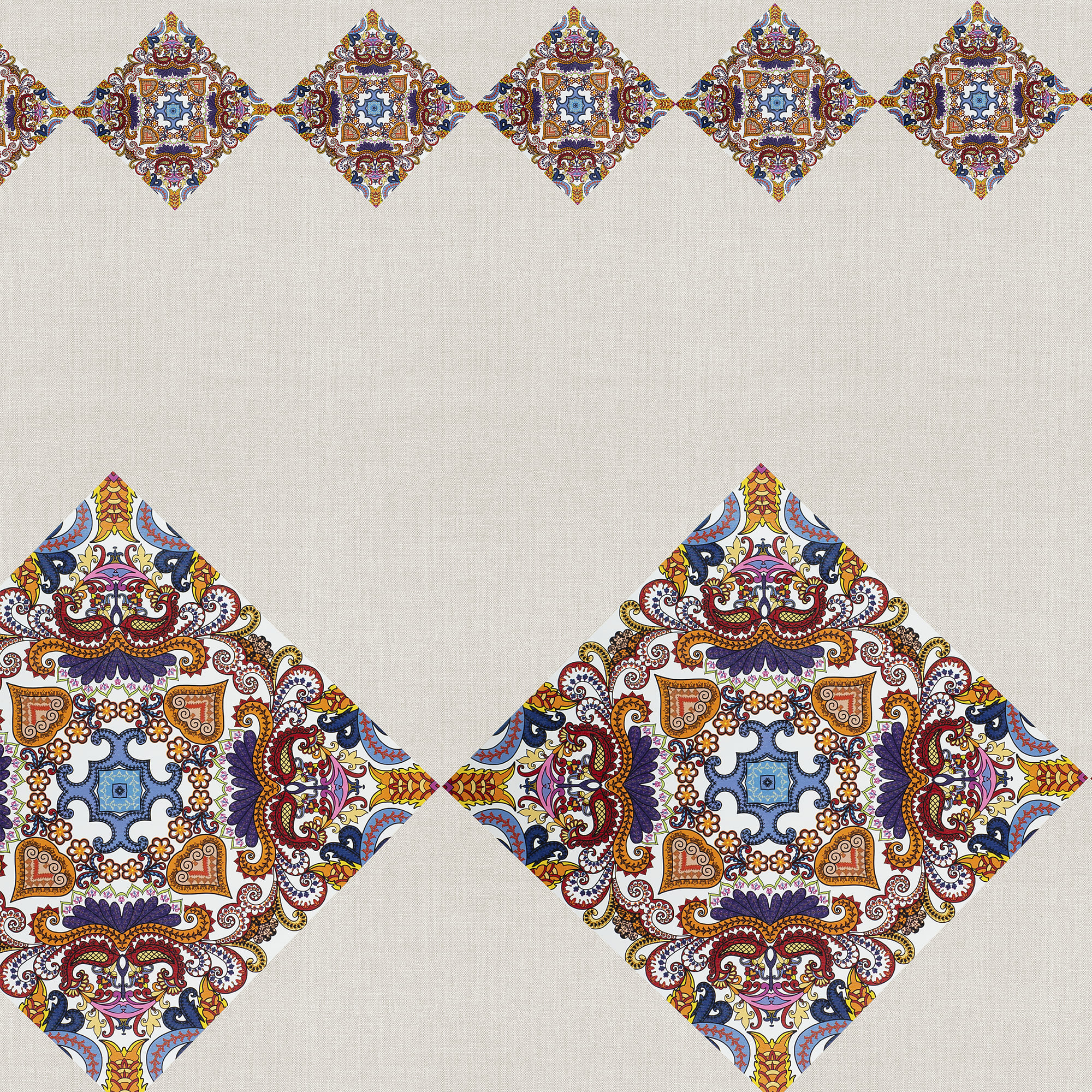 82760335 Скатерть «Калейдоскоп» 160х140 см цвет бежевый Oxford Santreyd