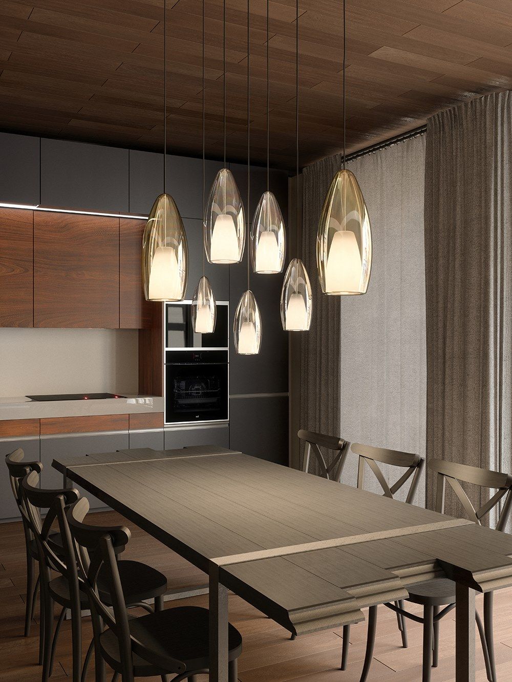 Металлический подвесной светильник из боросиликатного стекла Cangini & Tucci флейта ARCH-00030198 - Вид №6