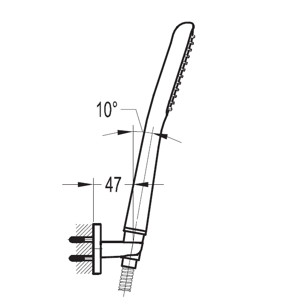 Ручной душ со шлангом и держателем Cezares CITY-F-KD-01 - Вид №1