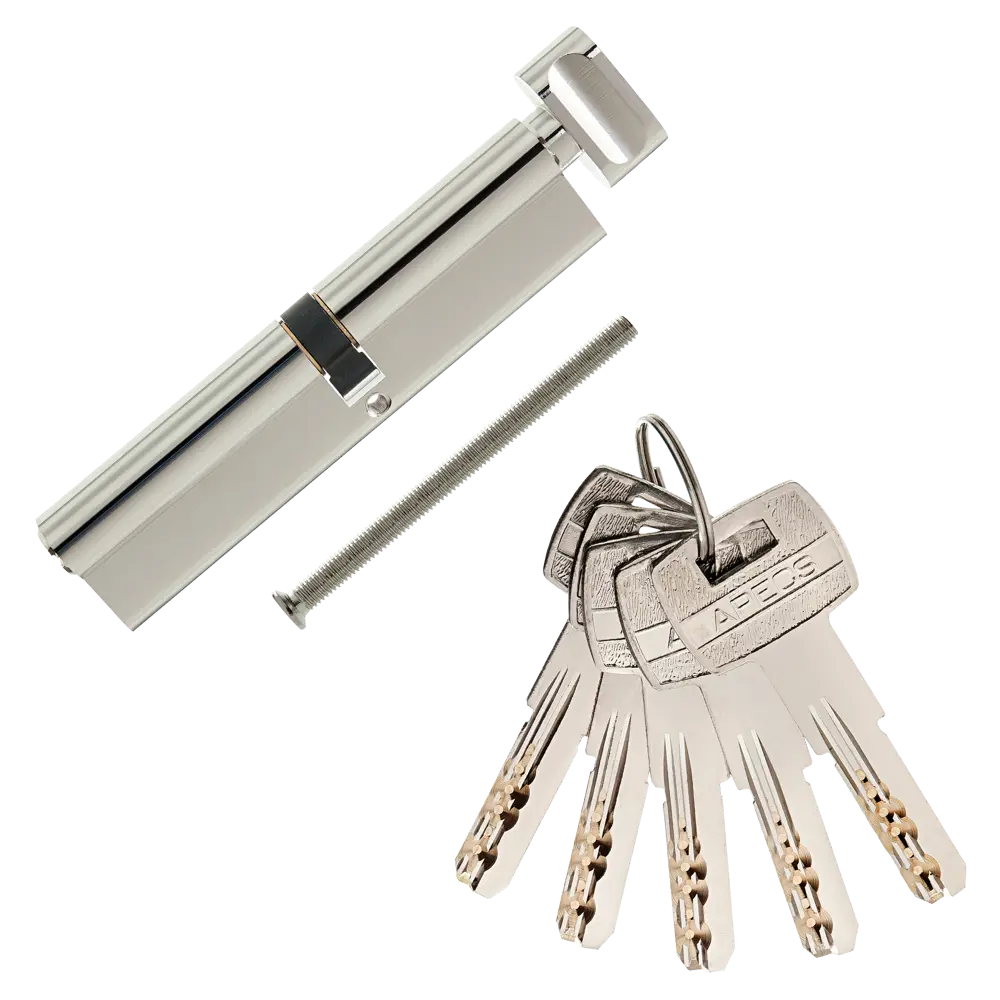 Цилиндр Apecs SM-130(60C/70)-C-NI, 60x70 мм, ключ/вертушка, цвет никель ЦИЛИНДР APECSSM-130(60C/70)-C-NI КЛ-ВЕРТ STLM-2103460 - Вид №1