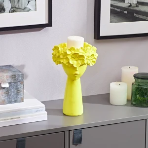 Ваза фигурная Дана гипс цвет лимон 28 см