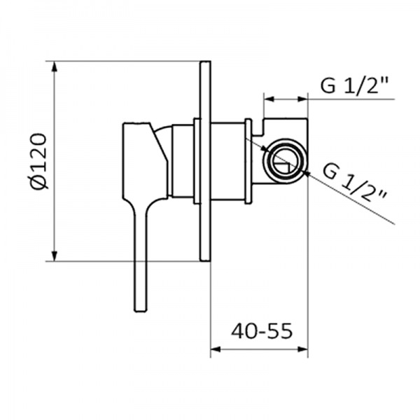 47115470 PREMIUM Хром Встроенный смеситель Хром GRB MIXERS Time - Вид №1