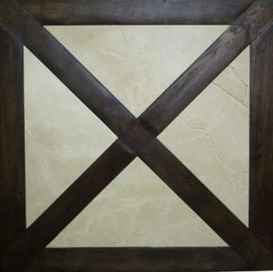 Модульный паркет Da Vinci Модульный паркет с камнем Кенсингтон Капучино Дуб Любая на выбор брашированная, рельефная (Брашированная, Рельефная) 500х500 мм.