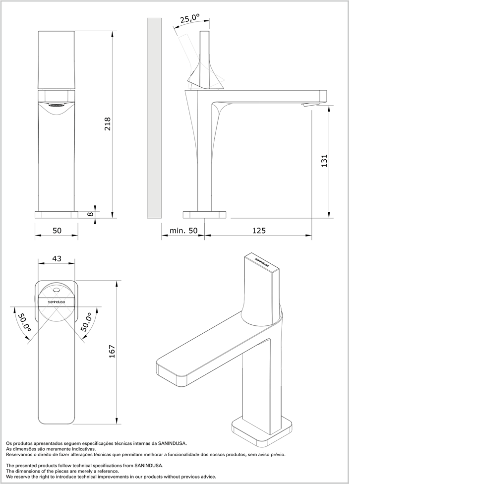 Смеситель для раковины Sanindusa Line 42 555030111 - Вид №1