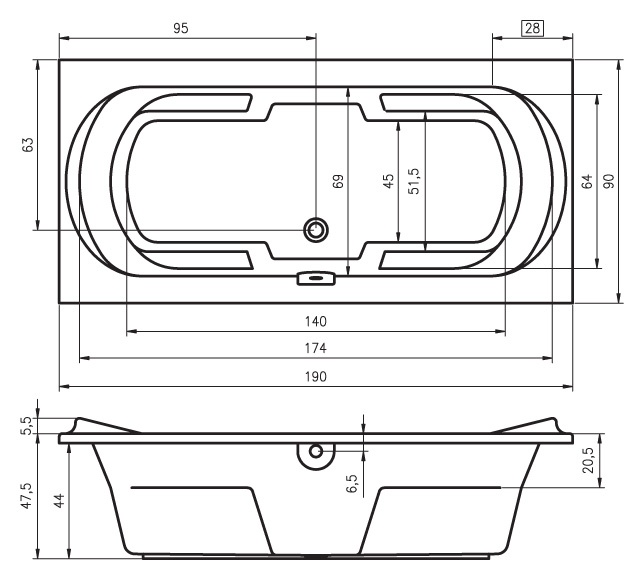 BA1500500000000 Ванна акриловая Riho Montreal Santreyd - Вид №1