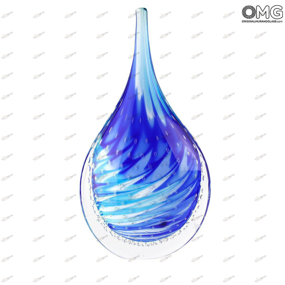 3567 ORIGINALMURANOGLASS Ваза-капля Исландия - соммерсо - муранское стекло OMG 24 см 