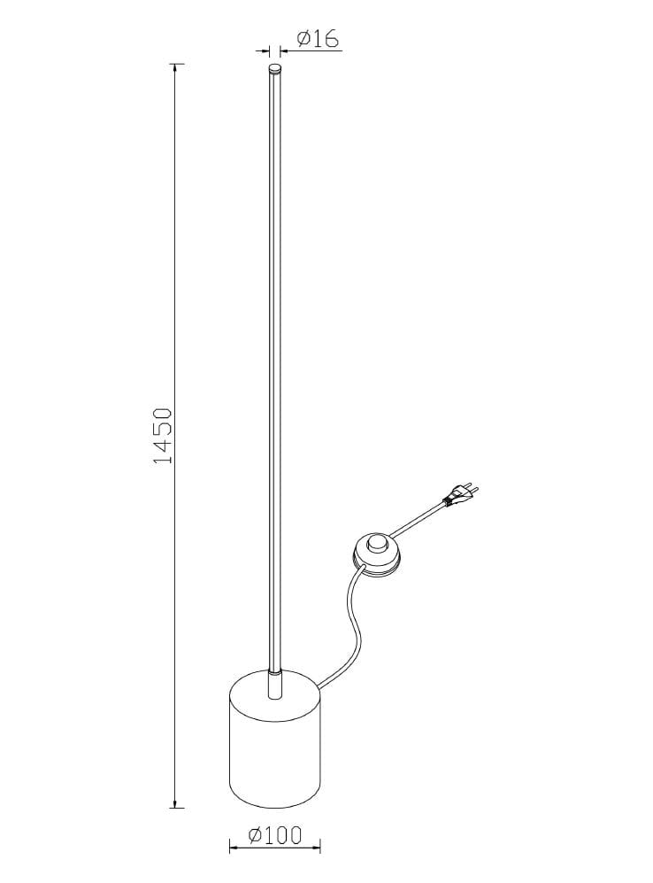 Металл затемняемый светодиодный торшер Maytoni FLOW ARCH-00008075 - Вид №4