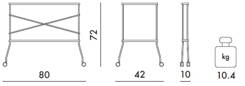 Хромированная стальная складная тележка для еды Kartell FLIP ARCH-00134517 - Вид №15