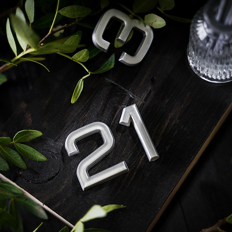 Дверной номер  «3», 32х5х40 мм, матовое серебро LJPS0067 Public Steel Россия  - Вид №2