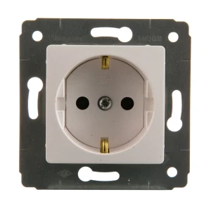 Розетка встраиваемая Legrand Cariva с заземлением со шторками цвет белый